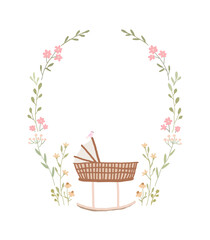 Cradle with flowers 