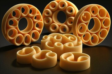 A type of pasta that is shaped like small rings filled with cheese, meat or vegetables. Generative AI
