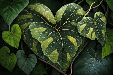 Heart-shaped foliage. Generative AI