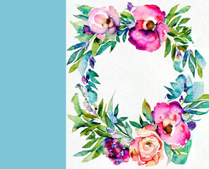 watercolor floral arrangement for a wedding invite