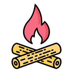 Bonfire Line Color Icon
