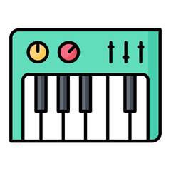 Piano Line Color Icon