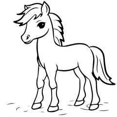 Naklejka na ściany i meble Cute horse cartoon characters vector illustration