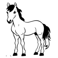 Naklejka na ściany i meble Cute horse cartoon characters vector illustration