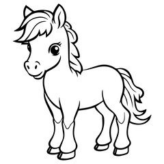 Fototapeta na wymiar Cute horse cartoon characters vector illustration