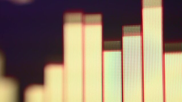 Seismogram. Waveform. Oscilloscope. Musical equalizer. Sound wave. Radio frequency Abstract closeup photo background copyspace
