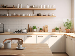 Fototapeta na wymiar Timeless white kitchen with classic charm. AI Generated.