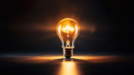 Glühbirne, Idee, Einfall, Erfindung, Hell, Warm, Glühen, Begeisterung, Licht geht auf, generative AI