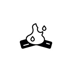 Camp Fire icon design with white background stock illustration