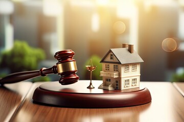 Real estate property auction or foreclosure litigation concept. - obrazy, fototapety, plakaty