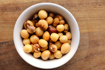 bowl of jugo beans. Also known as Bambara groundnuts