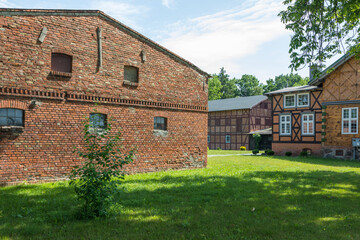 Traditional buildings of peasant architecture in Zulawy Wislane.