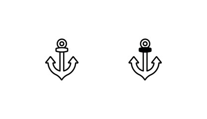 Anchor icon design with white background stock illustration