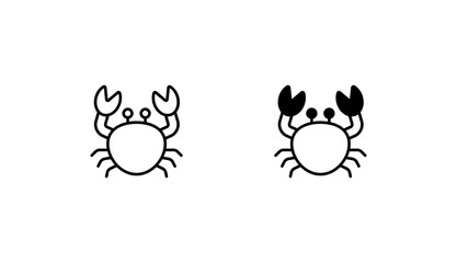 Crab icon design with white background stock illustration