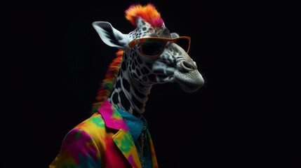 Imagine a full body shot of a super cool giraffe Ai generated art