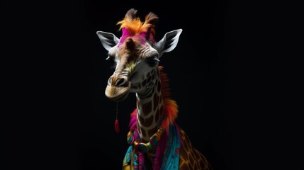 Imagine a full body shot of a super cool giraffe Ai generated art