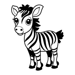 Fototapeta na wymiar zebra animal cartoon for child