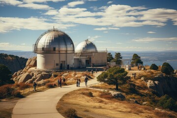 Huge astronomical observatory against the blue sky.