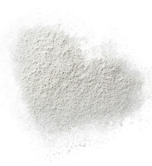 Fototapeta na wymiar white powder on white background, white heart, cosmetic powder