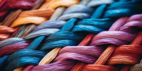 a therapeutic art project, hand weaving a colorful tapestry, soft textures, harmonious color palette