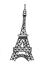 drawing with a pen paris, eiffel tower