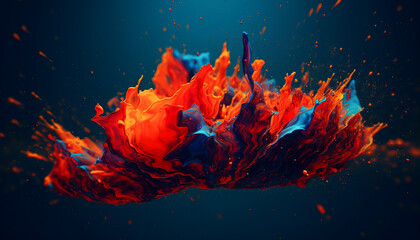 Vibrant Paint Explosion: A Burst of Colorful Creativity created with Generative AI technology