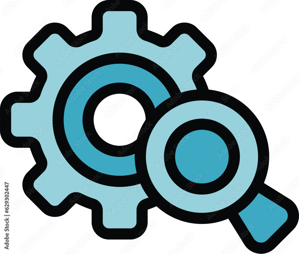 Poster technical overview icon outline vector. data result. economic report color flat