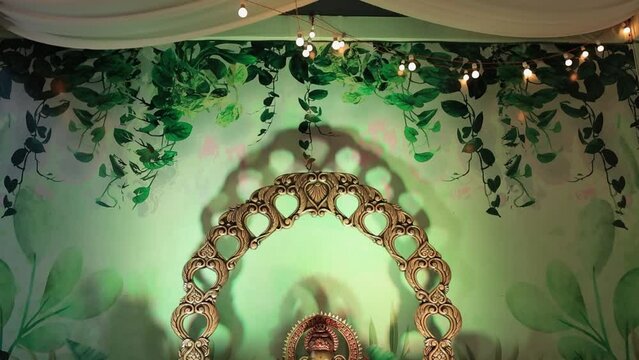 Lord Ganesha idol or Ganesha Statue in Cinematic View, Hindu God Background