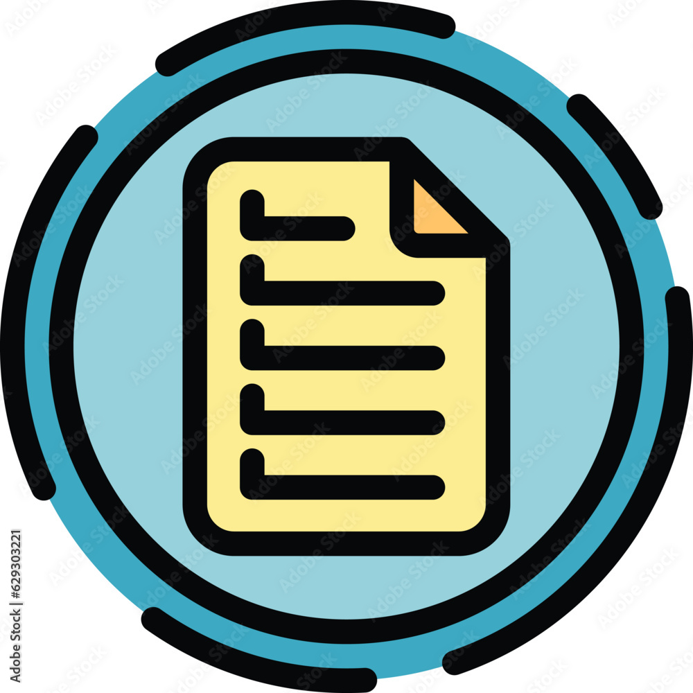 Poster save document icon outline vector. data overview. economic result color flat