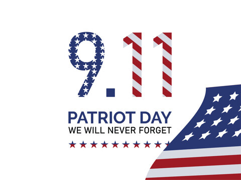 Patriot day  september vector image. USA Never forget 9.11 vector poster.