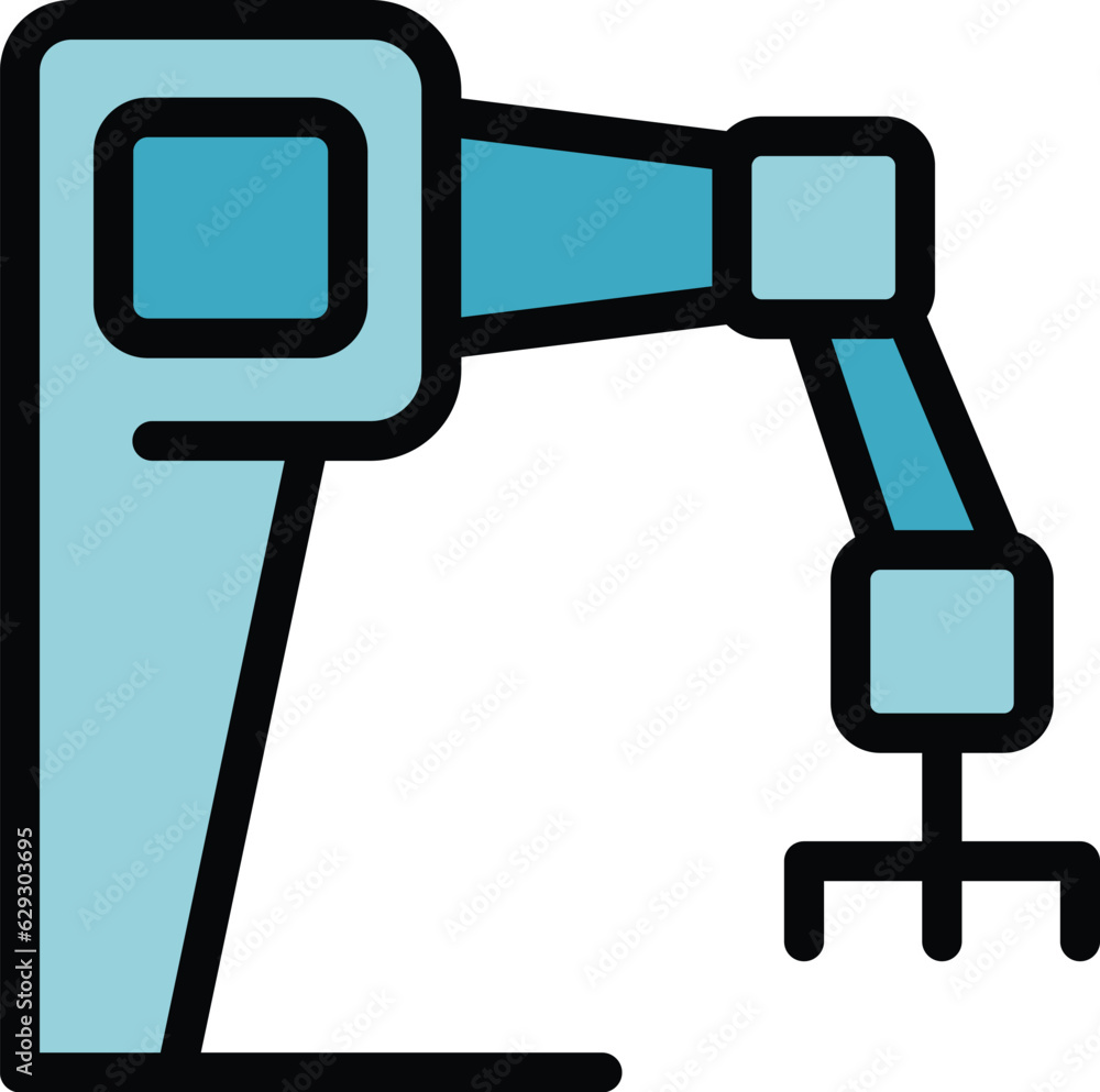 Aufkleber robot hand overview icon outline vector. data result. big vision color flat
