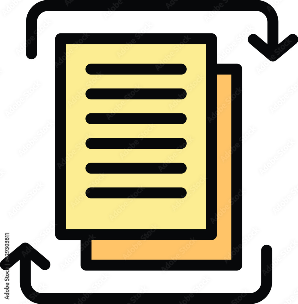 Aufkleber file report icon outline vector. data result. audit vision color flat