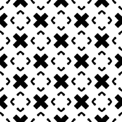 Black and white geometric seamless pattern with abstact shapes. Repeat pattern for fashion, textile design,  on wall paper, wrapping paper, fabrics and home decor.