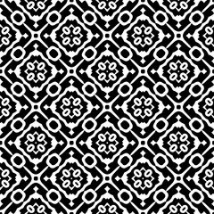 Black and white geometric seamless pattern with abstact shapes. Repeat pattern for fashion, textile design,  on wall paper, wrapping paper, fabrics and home decor.