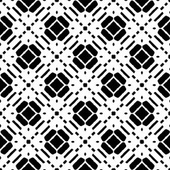 Black and white geometric seamless pattern with abstact shapes. Repeat pattern for fashion, textile design,  on wall paper, wrapping paper, fabrics and home decor.