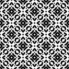 Black and white geometric seamless pattern with abstact shapes. Repeat pattern for fashion, textile design,  on wall paper, wrapping paper, fabrics and home decor.
