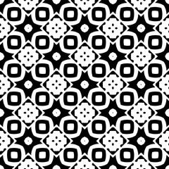 Fototapeta na wymiar Black and white geometric seamless pattern with abstact shapes. Repeat pattern for fashion, textile design, on wall paper, wrapping paper, fabrics and home decor.