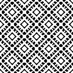 Black and white geometric seamless pattern with abstact shapes. Repeat pattern for fashion, textile design,  on wall paper, wrapping paper, fabrics and home decor.