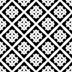 Black and white geometric seamless pattern with abstact shapes. Repeat pattern for fashion, textile design,  on wall paper, wrapping paper, fabrics and home decor.