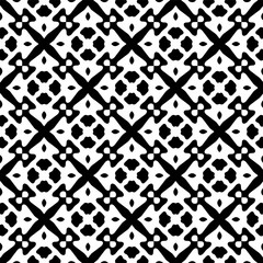 Black and white geometric seamless pattern with abstact shapes. Repeat pattern for fashion, textile design,  on wall paper, wrapping paper, fabrics and home decor.