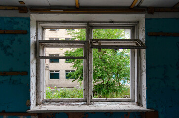 inside a destroyed school in Ukraine
