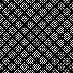 Black and white geometric seamless pattern with abstact shapes. Repeat pattern for fashion, textile design,  on wall paper, wrapping paper, fabrics and home decor.