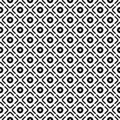 Black and white geometric seamless pattern with abstact shapes. Repeat pattern for fashion, textile design,  on wall paper, wrapping paper, fabrics and home decor.