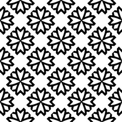 Black and white geometric seamless pattern with abstact shapes. Repeat pattern for fashion, textile design,  on wall paper, wrapping paper, fabrics and home decor.