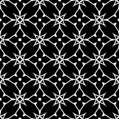 Black and white geometric seamless pattern with abstact shapes. Repeat pattern for fashion, textile design,  on wall paper, wrapping paper, fabrics and home decor.