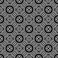 Black and white geometric seamless pattern with abstact shapes. Repeat pattern for fashion, textile design,  on wall paper, wrapping paper, fabrics and home decor.