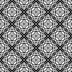 Black and white geometric seamless pattern with abstact shapes. Repeat pattern for fashion, textile design,  on wall paper, wrapping paper, fabrics and home decor.