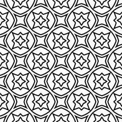 Black and white geometric seamless pattern with abstact shapes. Repeat pattern for fashion, textile design,  on wall paper, wrapping paper, fabrics and home decor.