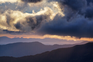 Foggy mountains in Colombia