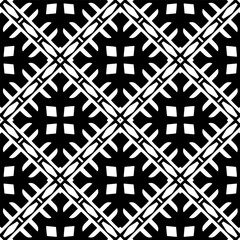 Black and white geometric seamless pattern with abstact shapes. Repeat pattern for fashion, textile design,  on wall paper, wrapping paper, fabrics and home decor.